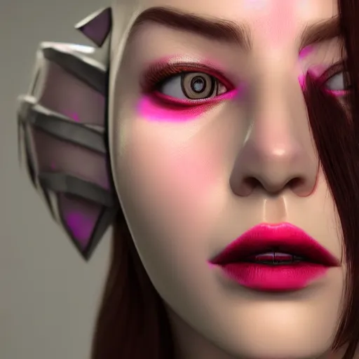 Image similar to portrait of a female high elf with magenta eyes, 3 d octane render trending on art station 8 k