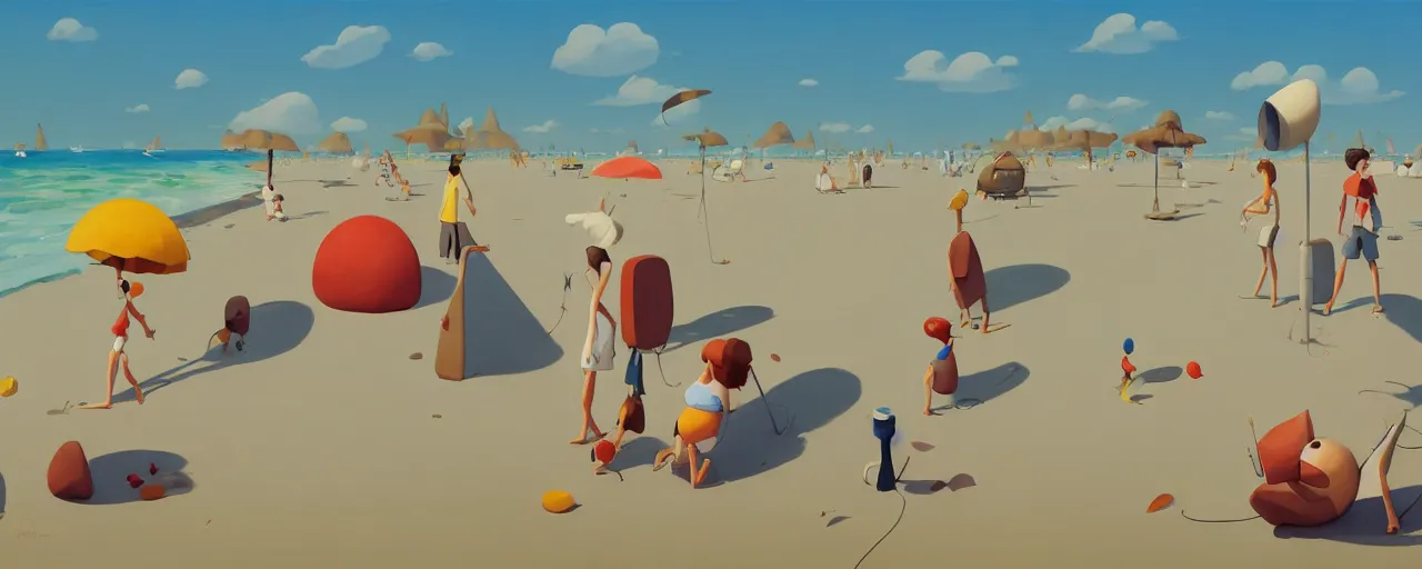 Image similar to goro fujita ilustration of a summer beach, painting by goro fujita, sharp focus, highly detailed, artstation