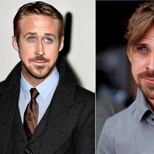 Prompt: ryan gosling morphing into a cat