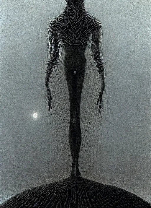 Prompt: a machine to become god highly detailed painting by zdzisław beksinski 8 k