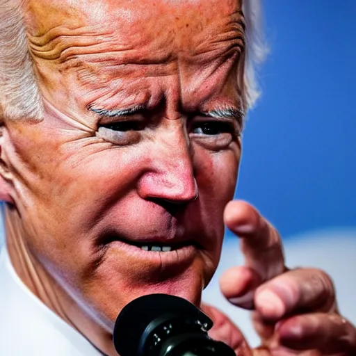 Image similar to joe biden with translucent skin,