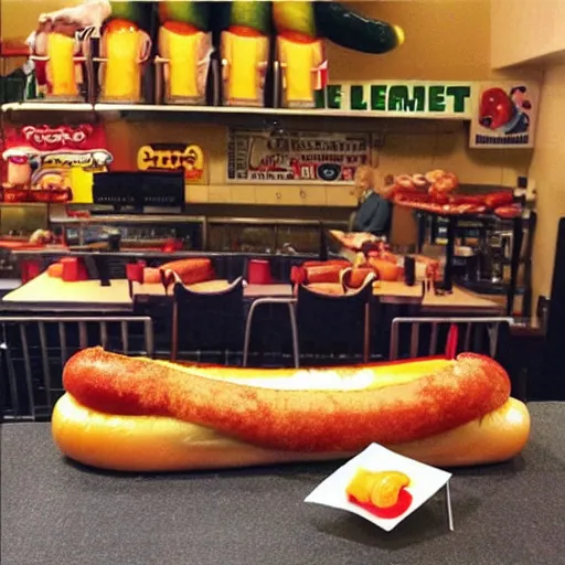 Image similar to “a very long hotdog dog”