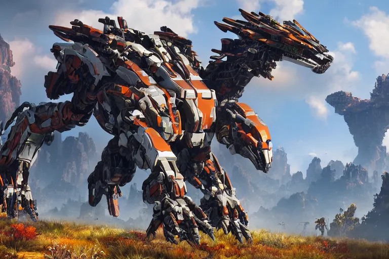 Image similar to glinthawk machine mecha animal beast robot of horizon forbidden west horizon zero dawn bioluminiscence global illumination ray tracing hdr fanart arstation by sung choi and eric pfeiffer and gabriel garza and casper konefal