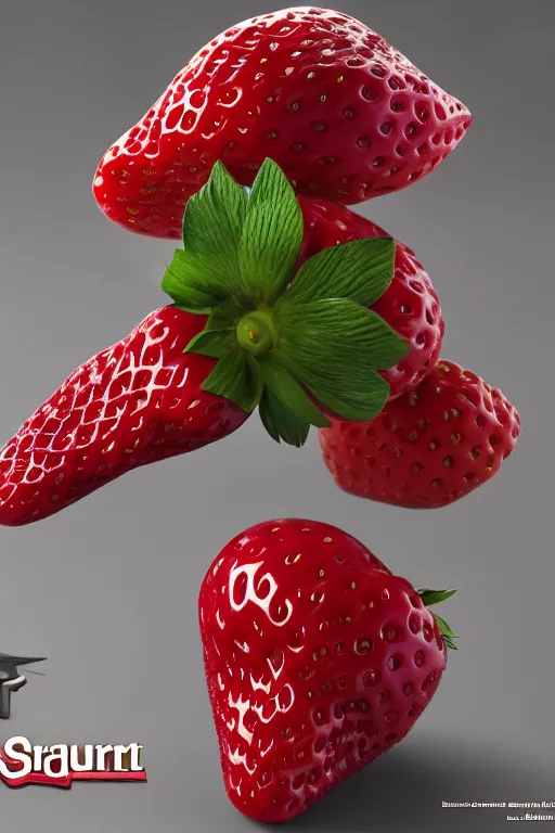 Image similar to strawberry ninja, concept art, octane render