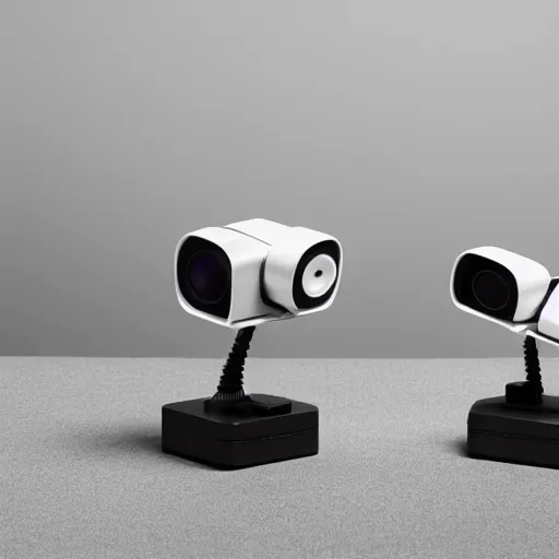 Prompt: Gorgeous isometric product photography of WALL-E designed by Dieter Rams