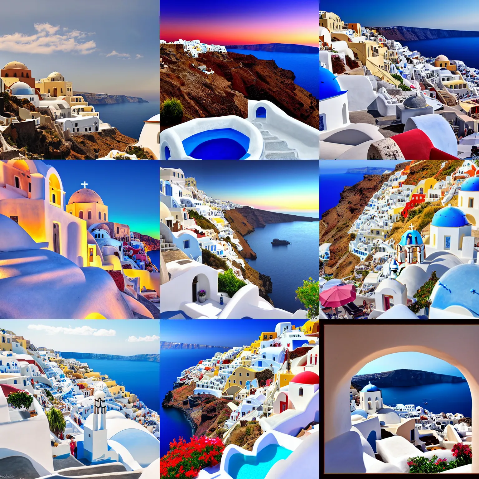 Prompt: santorini greece, realistic photo