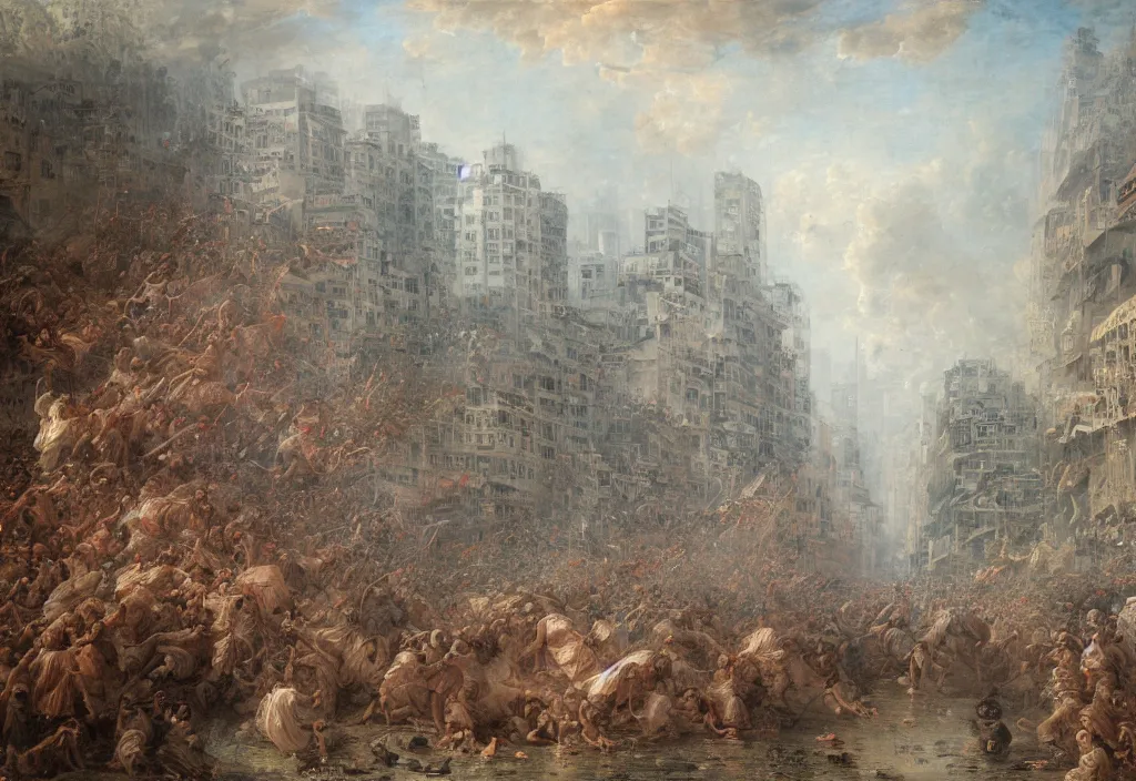 Image similar to 2 0 2 0 hong kong riot by jean honore fragonard. city buildings in the background. depth of field. high definition. 8 k. photography.