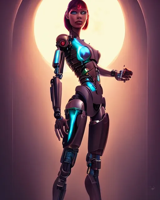 Prompt: weta disney pixar movie still portrait photo of cyborg woman by pixar, by weta, wlop, ilya kuvshinov, rossdraws, artgerm, maxim cover, latex, sweaty, iridescent, bright morning, anime, liosh, mucha