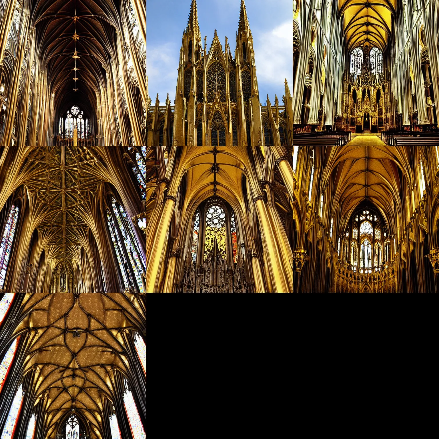 Prompt: gothic chathedral made of gold