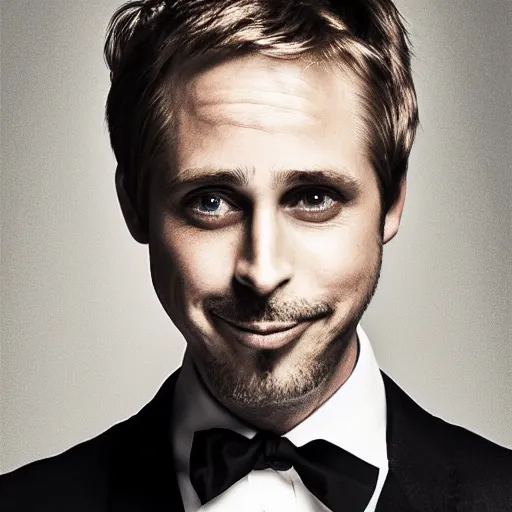 Image similar to portrait of ryan goslin and steve buscemi hybrid by mario testino, headshot, detailed, award winning, sony a 7 r