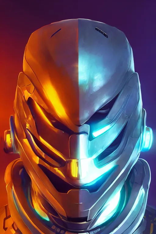 Image similar to epic mask helmet robot ninja portrait stylized as fornite style game design fanart by concept artist gervasio canda, behance hd by jesper ejsing, by rhads, makoto shinkai and lois van baarle, ilya kuvshinov, rossdraws global illumination radiating a glowing aura global illumination ray tracing hdr render in unreal engine 5