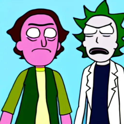 Image similar to photograph of rick and morty as real people