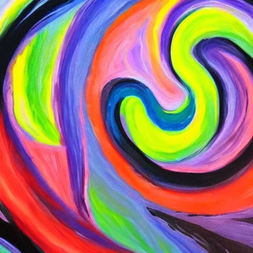 Prompt: acrylic swirl painting