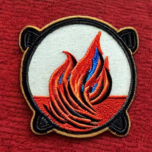 Image similar to fire station flame embroidered patch retro design