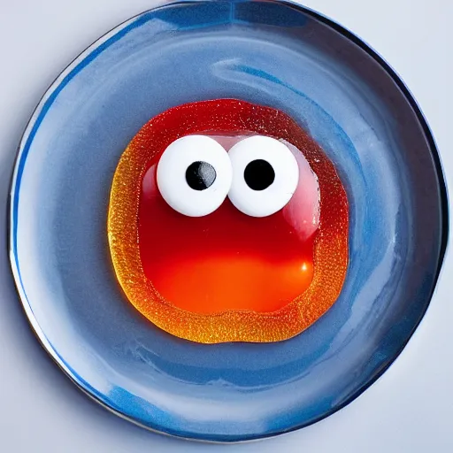 Prompt: Haribo eyes on a plate, studio photo