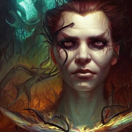 Image similar to eldritch abomination, oil painting, cinematic, intricate complexity, rule of thirds, in the style of Adam Paquette, Svetlin Velinov, Daarken, Artgerm, Keith Thompson, and Eric Deschamps, face by Artgerm and WLOP, magic the gathering art, character concept