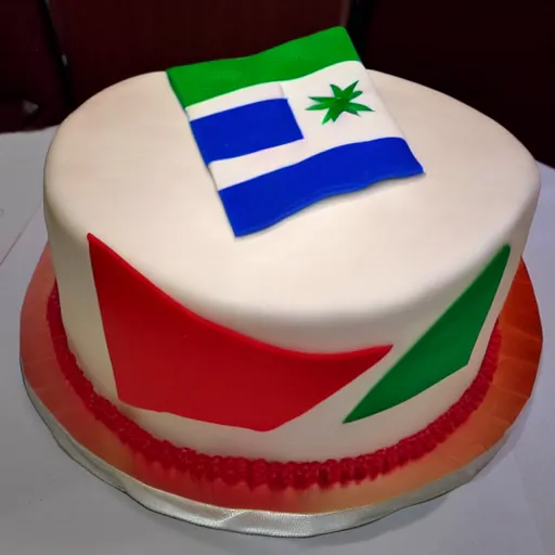 Prompt: Birthday cake with Lebanese flag on top, high quality, exciting, detailed