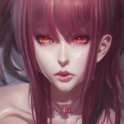 Image similar to anime portrait of a succubus as an anime girl by Stanley Artgerm Lau, WLOP, Rossdraws, James Jean, Andrei Riabovitchev, Marc Simonetti, and Sakimichan, trending on artstation