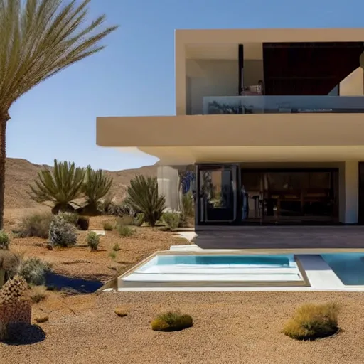 Image similar to a suburban house in the middle of a desert, surreal,