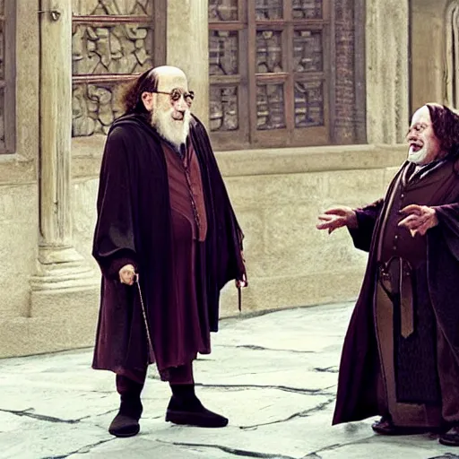 Prompt: danny devito as dumbledore in harry potter