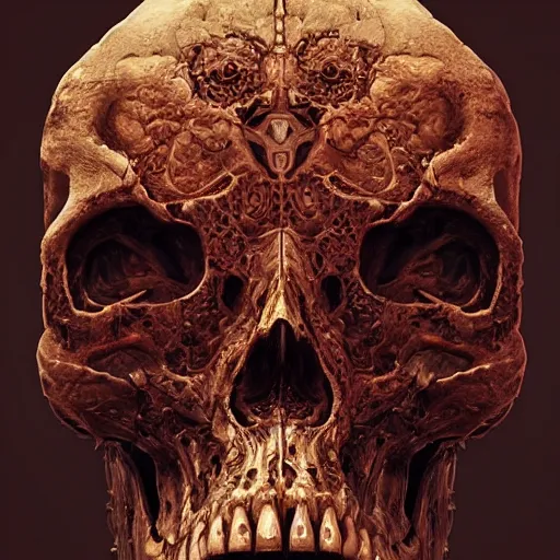 Image similar to portrait_of_a_melting_skull._intricate_abstract._intricate_artwork._by_Tooth_Wu_wlop_beeple_dan_mumford._octane_render_trending_on_artstat