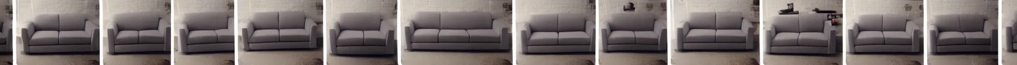 Image similar to 8 consistent progressing frames from a video of a couch on fire at night