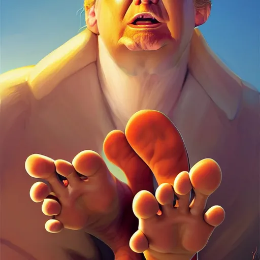 Prompt: donald trump licking feet, ben hur, loftis, cory behance hd by jesper ejsing, by rhads, makoto shinkai and lois van baarle, ilya kuvshinov, rossdraws global illumination