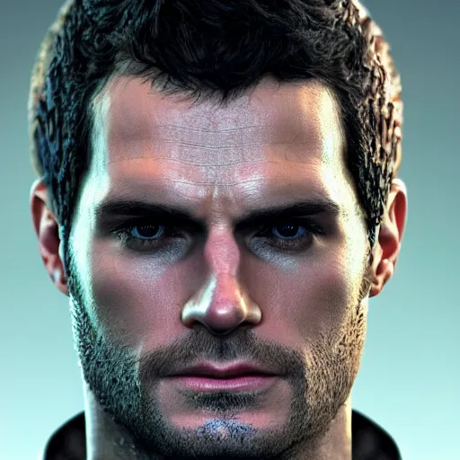 Image similar to henry cavill as chris redfield, au naturel, hyper detailed, digital art, trending in artstation, cinematic lighting, studio quality, smooth render, unreal engine 5 rendered, octane rendered, art style by klimt and nixeu and ian sprigger and wlop and krenz cushart