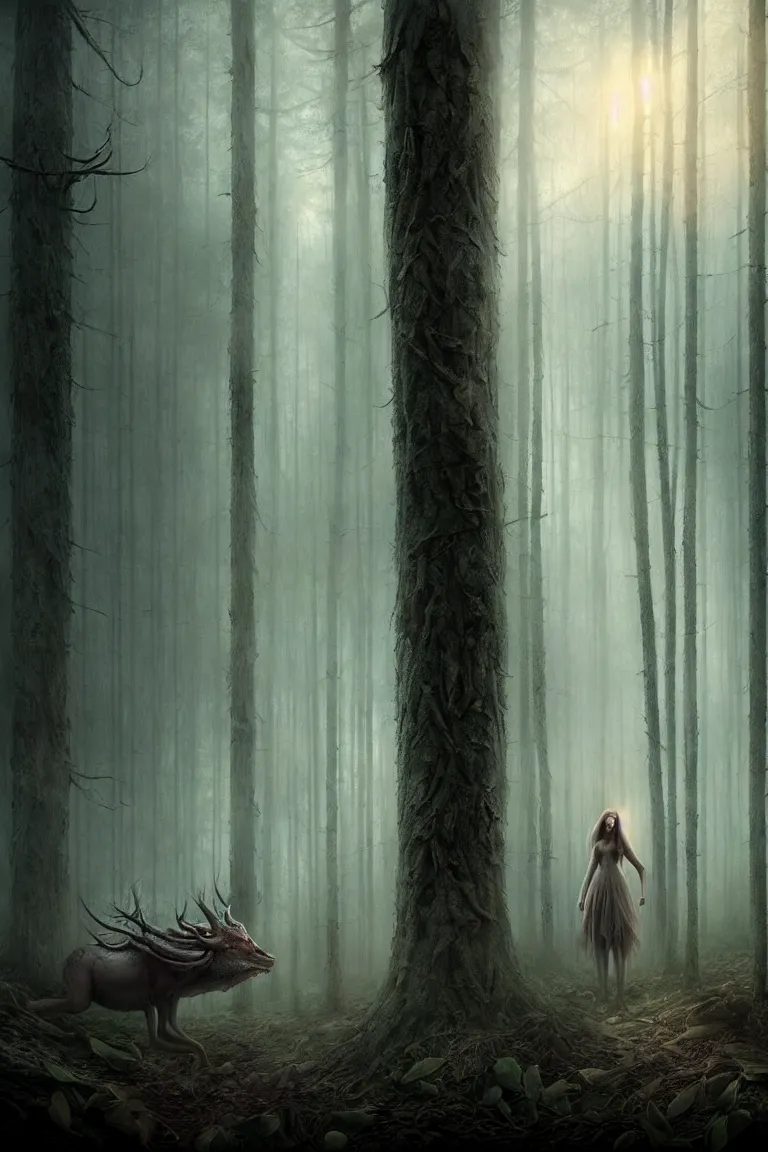 Prompt: epic professional digital art of hungry eyes, ambient taupe light, painted, mysterious, closeup cinematic forest scene, eerie, mythic, detailed, intricate, grand, leesha hannigan, wayne haag, reyna rochin, ignacio fernandez rios, mark ryden, van herpen, artstation, cgsociety, epic, stunning, gorgeous, wow wow detail