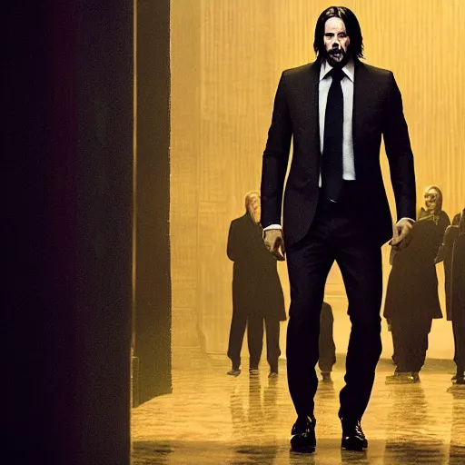 Image similar to cinematic still of John Wick attending a Hillsong church service in John Wick (2009). modern worship singing. dynamic lighting. shallow depth of field, cinematic