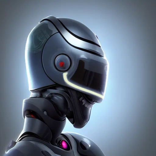 Prompt: very very beautiful furry art, bust profile picture of a male robotic anthro dolphin, dark visor covering eyes, snout smoothly protruding from under visor, commission on furaffinity, cgsociety, octane render, disney