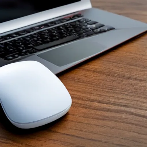 Prompt: A computer mouse, designed by Apple, but actually ergonomically friendly