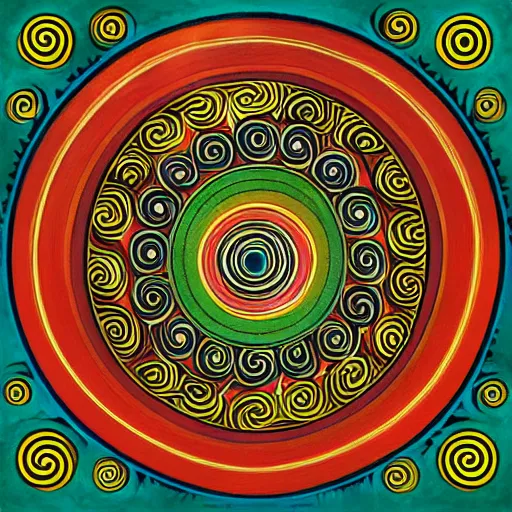 Prompt: the psychedelic cover of uzumaki by amanda sage in art deco style