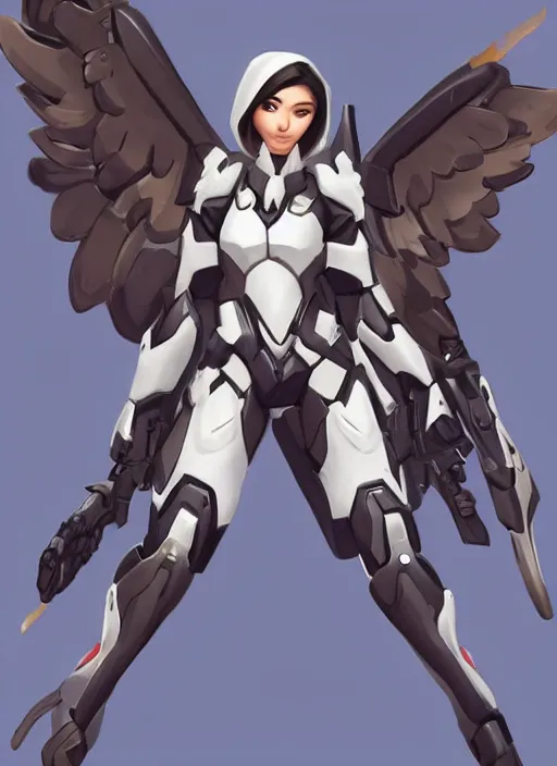 Image similar to concept art of a angel overwatch character