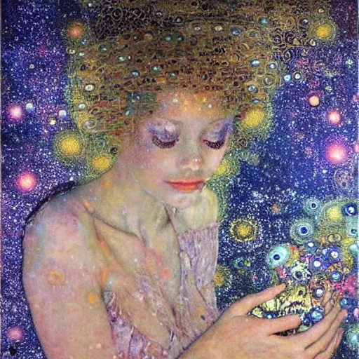 Prompt: dreamy angels cybernetic, in the cosmos, 🌌 intricate detail, klimt, royo,