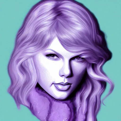 Image similar to Taylor Swift made of purple ice, trending on artstation