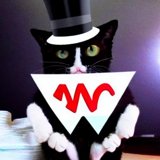 Image similar to Extremely cute!!! cat as the monopoly man