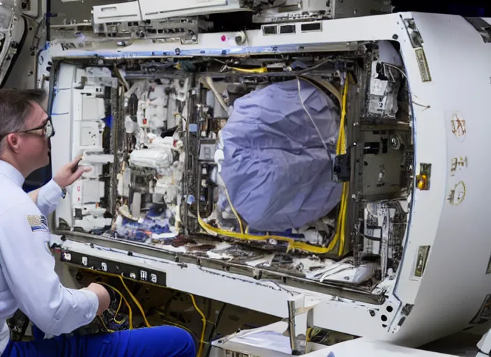 Prompt: film still of a hamster working for mission control at nasa, 8 k