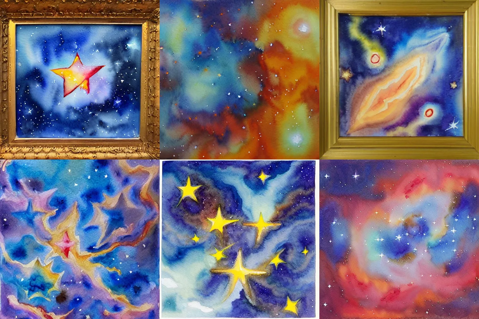 Prompt: gemini star formation, watercolour oil painting