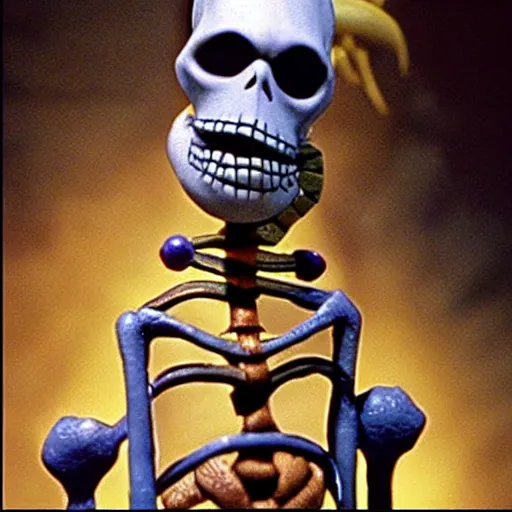 Image similar to skeletor in tim burton ’ s nightmare before christmas, stop motion animation