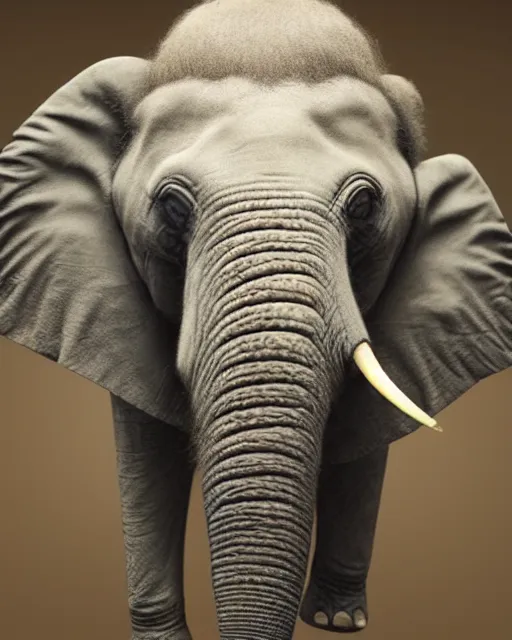 Image similar to photorealistic ganesh in real life as an elephant, national geographic