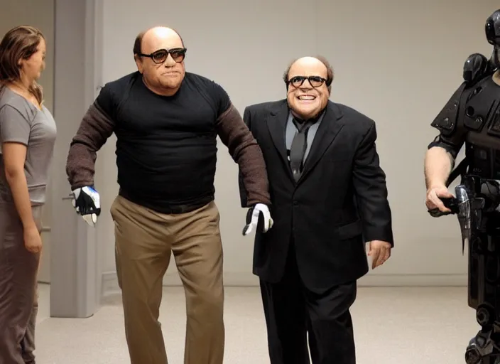 Prompt: danny devito robocop