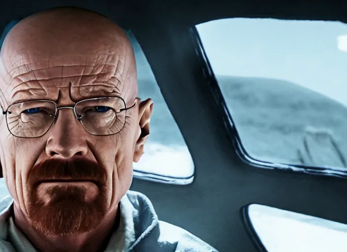 Image similar to film still of Walter White as Cooper in Interstellar, 4k