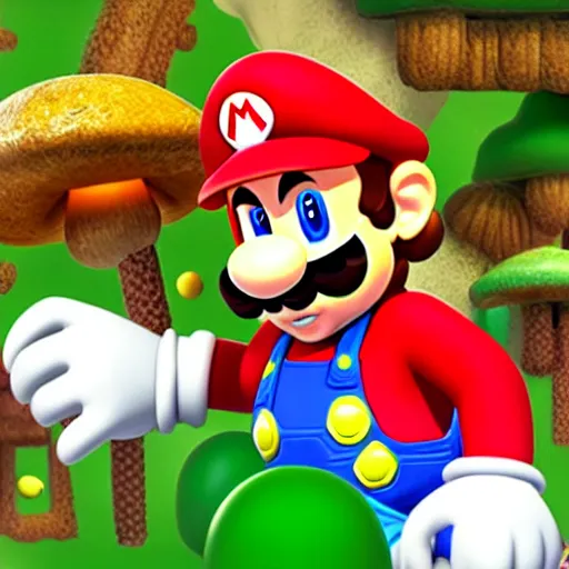 Prompt: mario poisoned with mushrooms