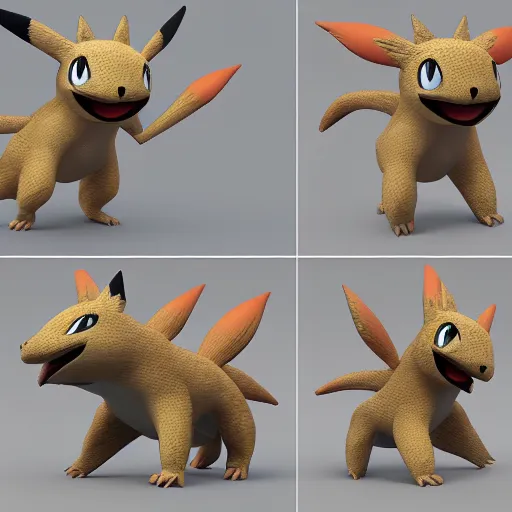 Image similar to pokemon that doesn't exist, 3 d rendered