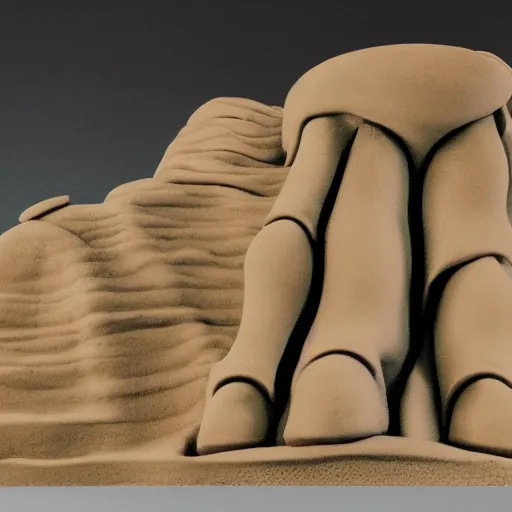 Prompt: David Daniels Strata-Cut animation, surreal clay animation