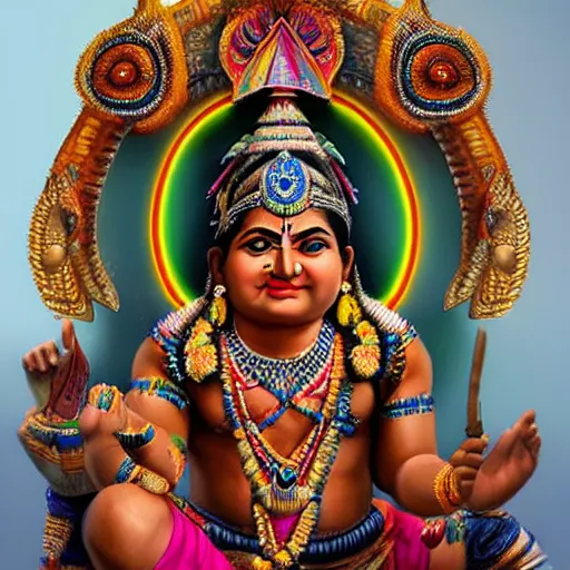 Image similar to Indian gods, realistic, photo studio, HDR, 8k, trending on artstation