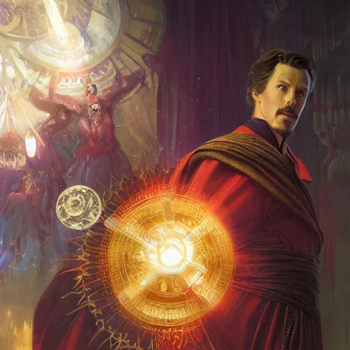 Image similar to joe biden as doctor strange, radiant light, caustics, heroic, bright iridescent light, by gaston bussiere, bayard wu, greg rutkowski, maxim verehin