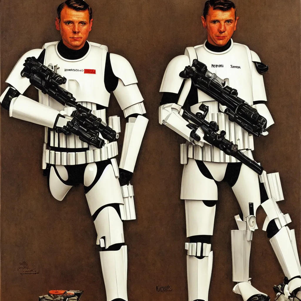 Image similar to Portrait of a Stormtrooper by Norman Rockwell