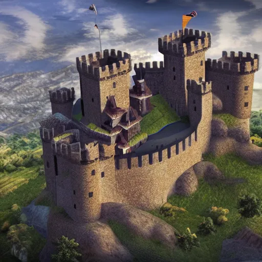 Prompt: castle made of clouds, impressive details, ultra resolution, 8k,